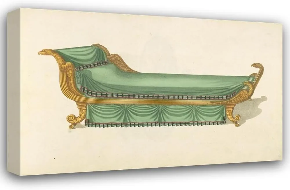 Thomas Sheraton 18x13 Gallery Wrapped Canvas Museum Art Print Titled: Chaise Longue. (1805-1806)