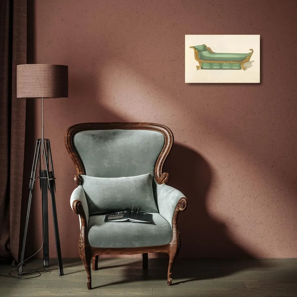 Thomas Sheraton 18x13 Gallery Wrapped Canvas Museum Art Print Titled: Chaise Longue. (1805-1806)