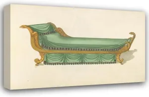 Thomas Sheraton 18x13 Gallery Wrapped Canvas Museum Art Print Titled: Chaise Longue. (1805-1806)