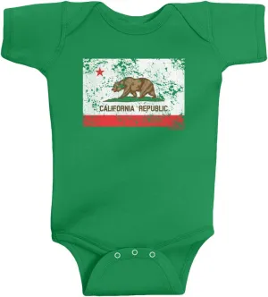 Threadrock Baby Boys' Distressed California Flag Infant Bodysuit