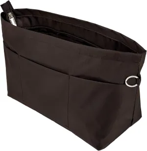 Time Wing Handbag Tote Purse Organizer Insert Bag Liner Shaper Divider Zipper 11 Pockets Compartments Small Coffee