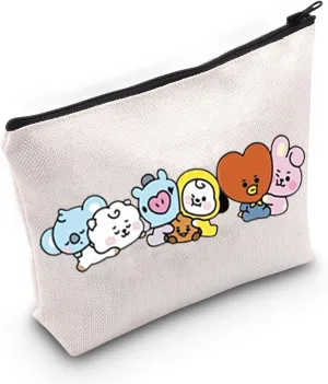 TOBGBE Korean Group Army Merchandise Album Inspired Gift South Korea Star Team Zipper Pouch Bag Singer Idea Makeup Bag (Kp FRI)