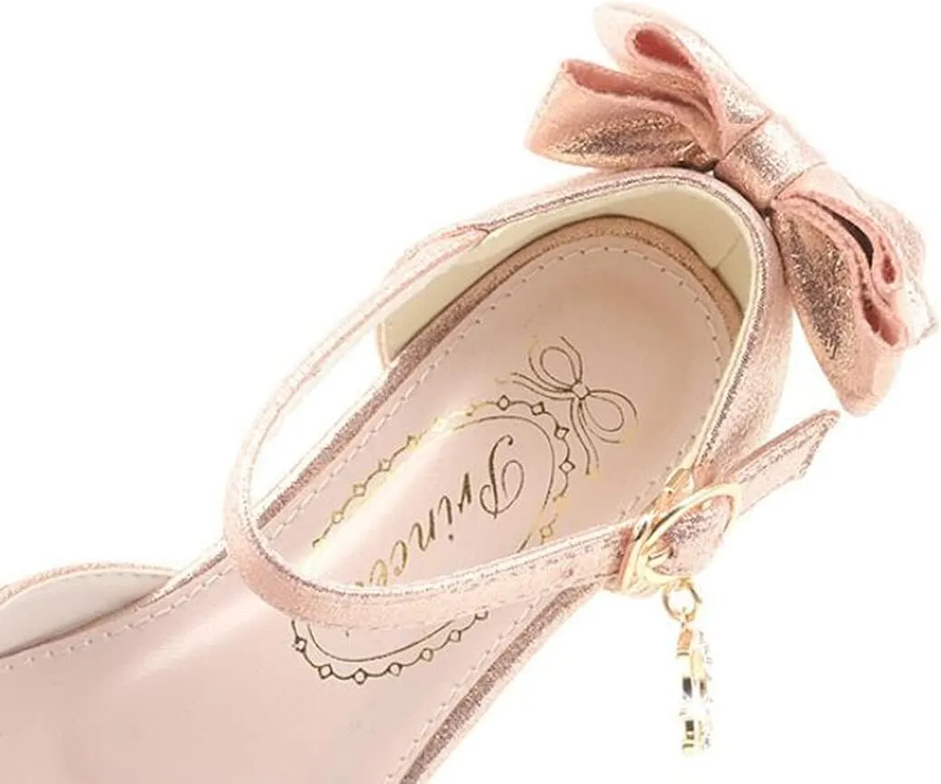 Toddler Little Girls Dress Shoes Glitter Low Heel Mary Jane Sparkle Party Wedding Bridesmaids Princess Pumps Flower Girl Shoes