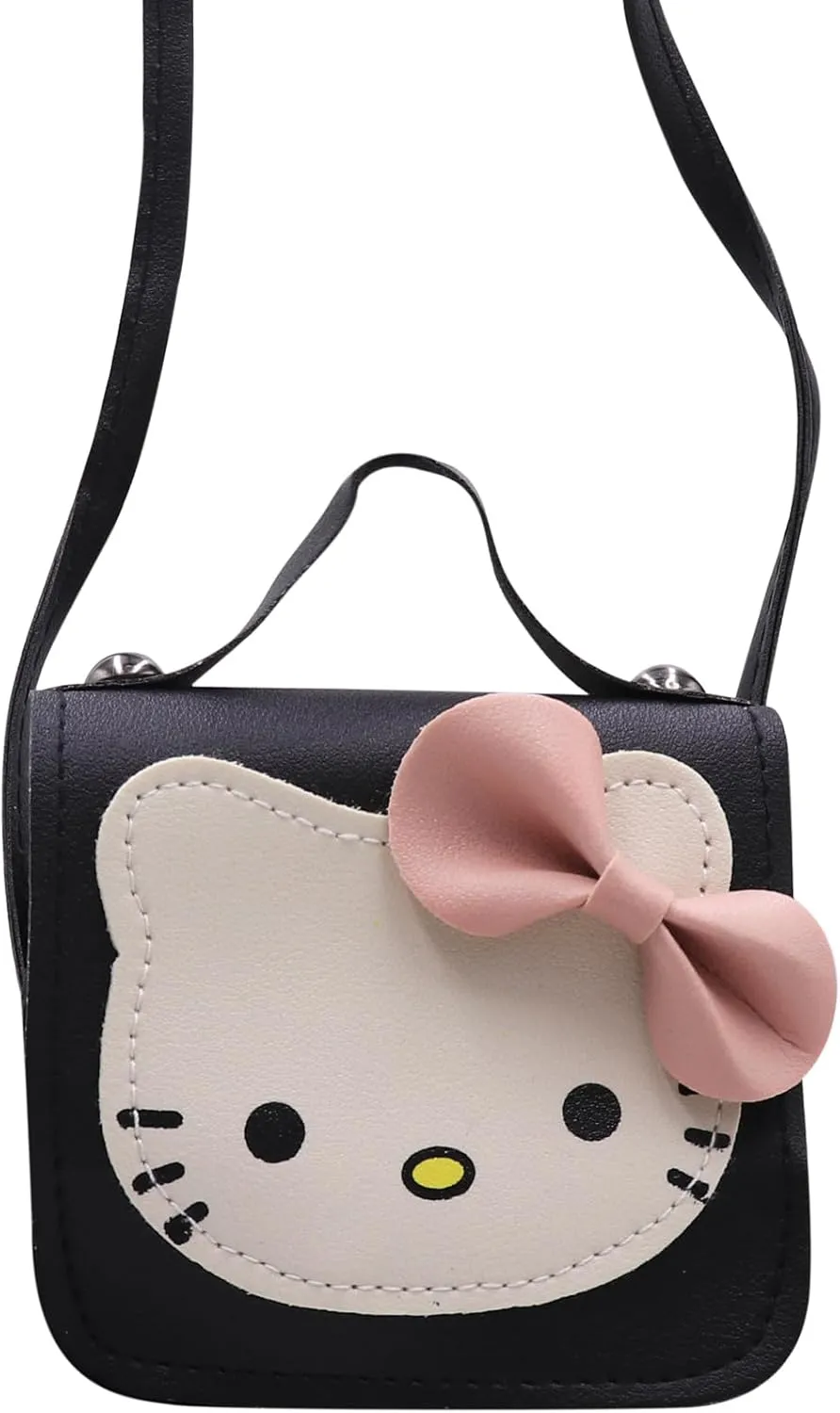Toddlers Kids Purse Cute Cartoon Bowknot Cat Crossbody Bag Little Girls Small Leather Shoulder Bag Tote Handbag