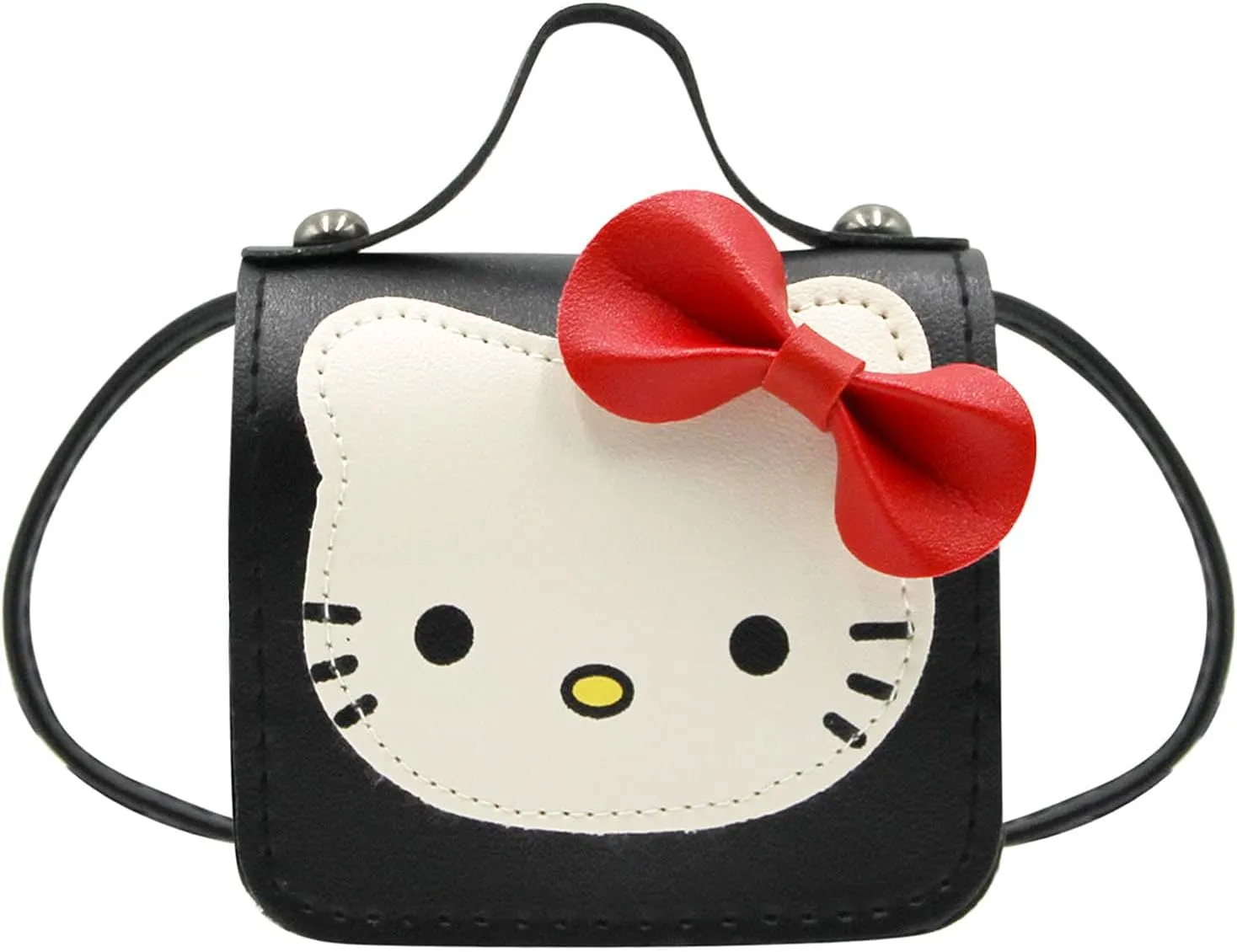 Toddlers Kids Purse Cute Cartoon Bowknot Cat Crossbody Bag Little Girls Small Leather Shoulder Bag Tote Handbag