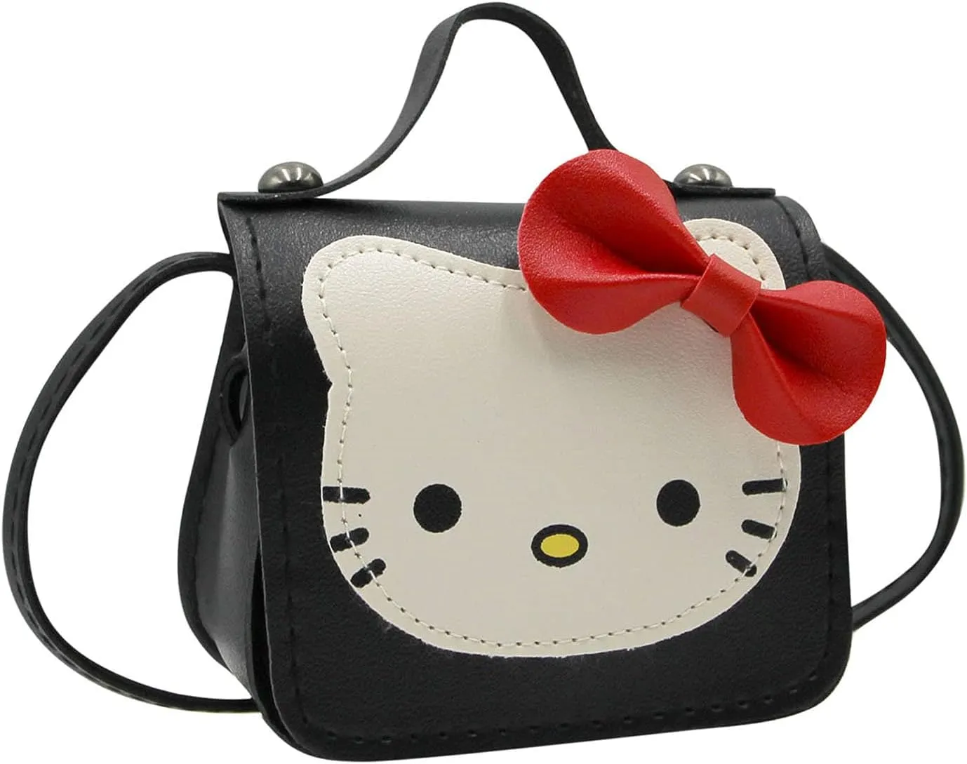 Toddlers Kids Purse Cute Cartoon Bowknot Cat Crossbody Bag Little Girls Small Leather Shoulder Bag Tote Handbag
