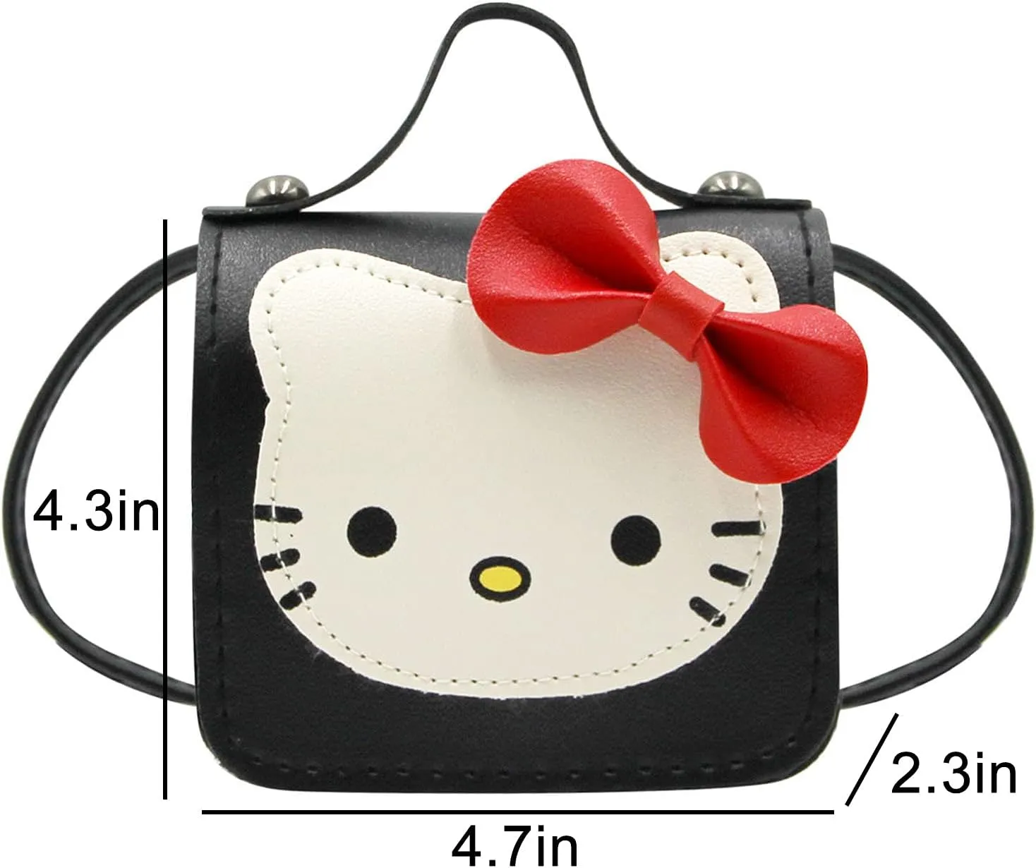 Toddlers Kids Purse Cute Cartoon Bowknot Cat Crossbody Bag Little Girls Small Leather Shoulder Bag Tote Handbag