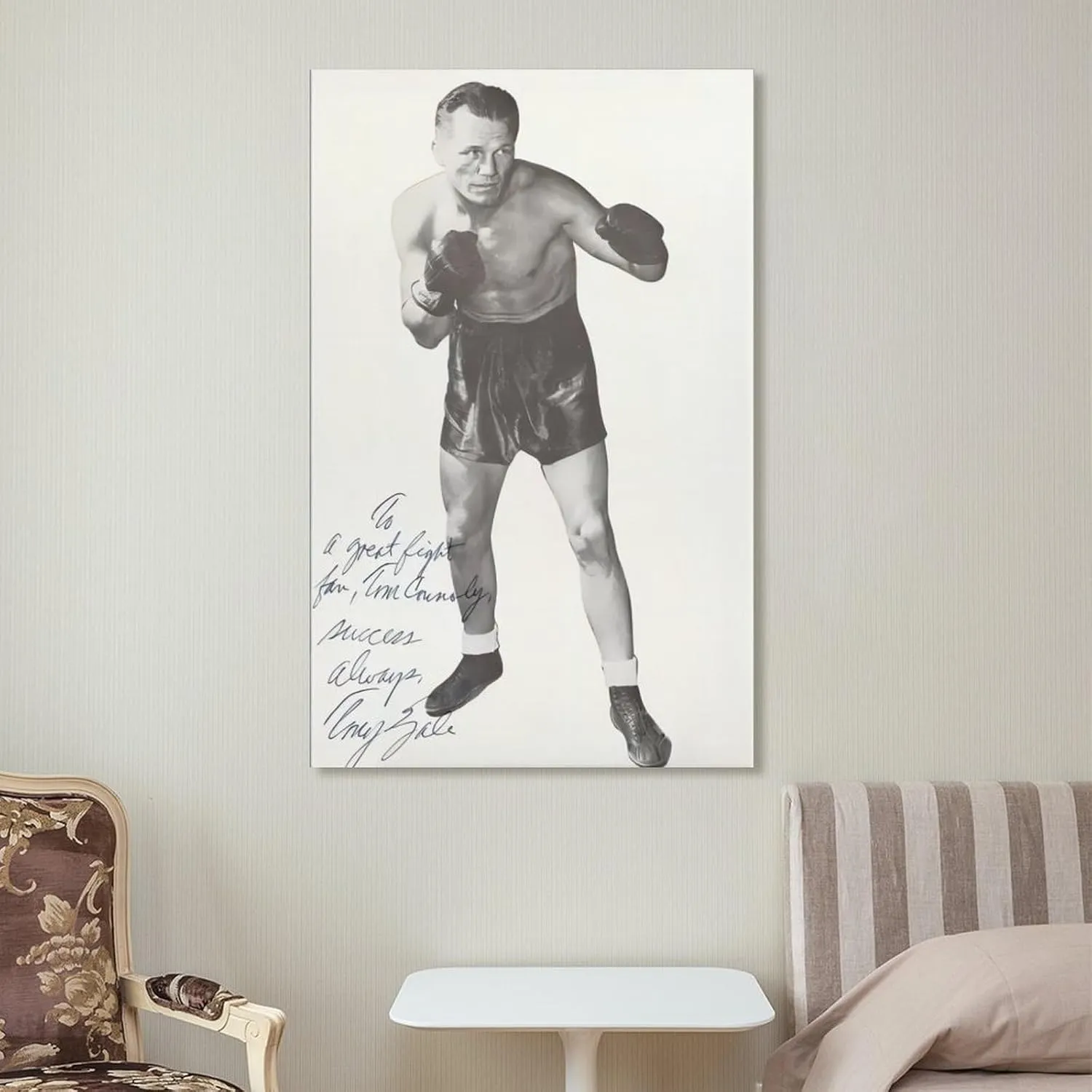 Tony Zale Boxing Poster (8) Room Aesthetic Poster Print Art Wall Painting Canvas Posters Gifts Modern Bedroom Decor 24x36inch(60x90cm)