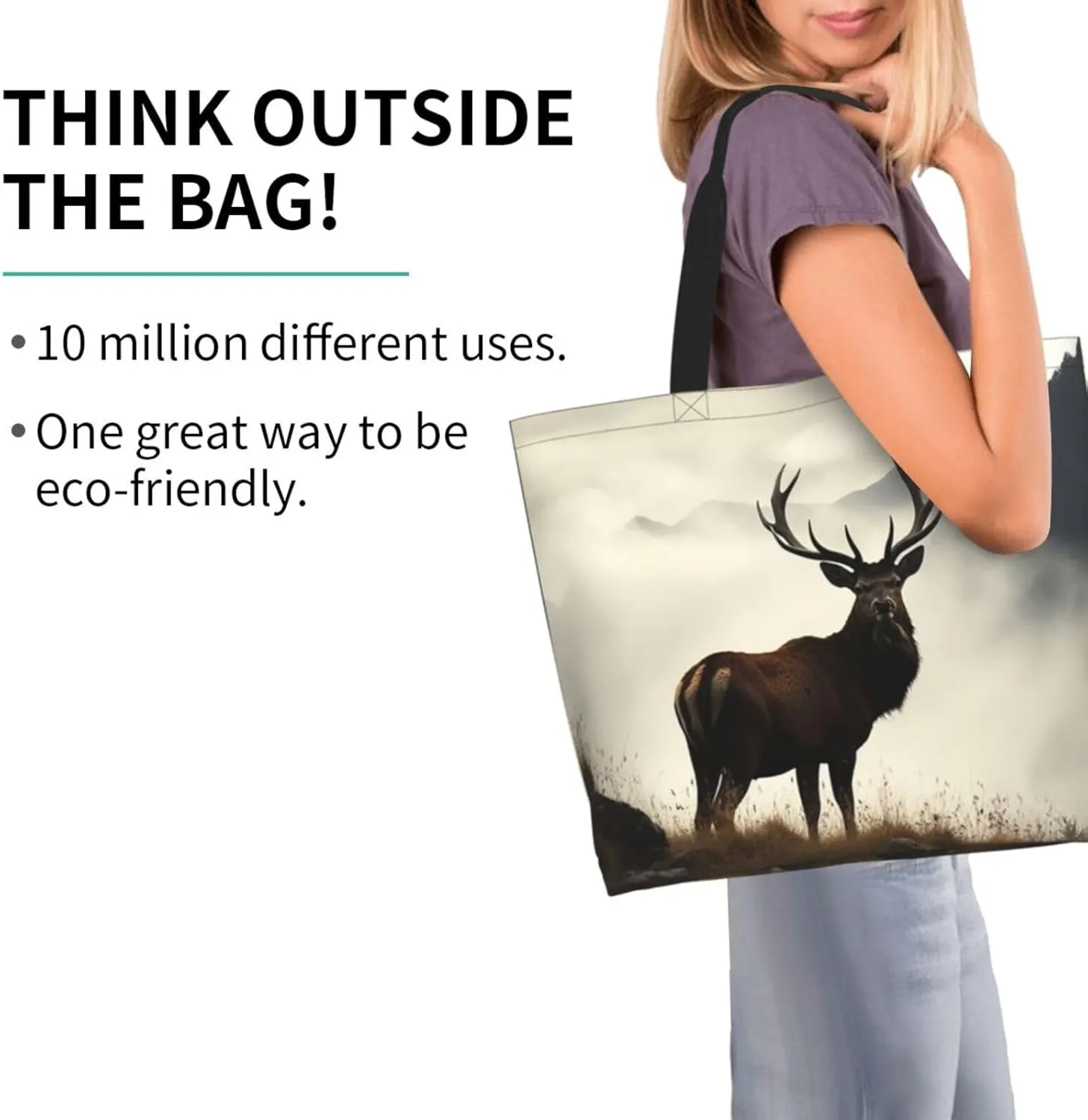 Tote Bag for Women Fairy Tale Castle Grocery Bag Foldable Shopping Bags Reusable Large Tote Bag