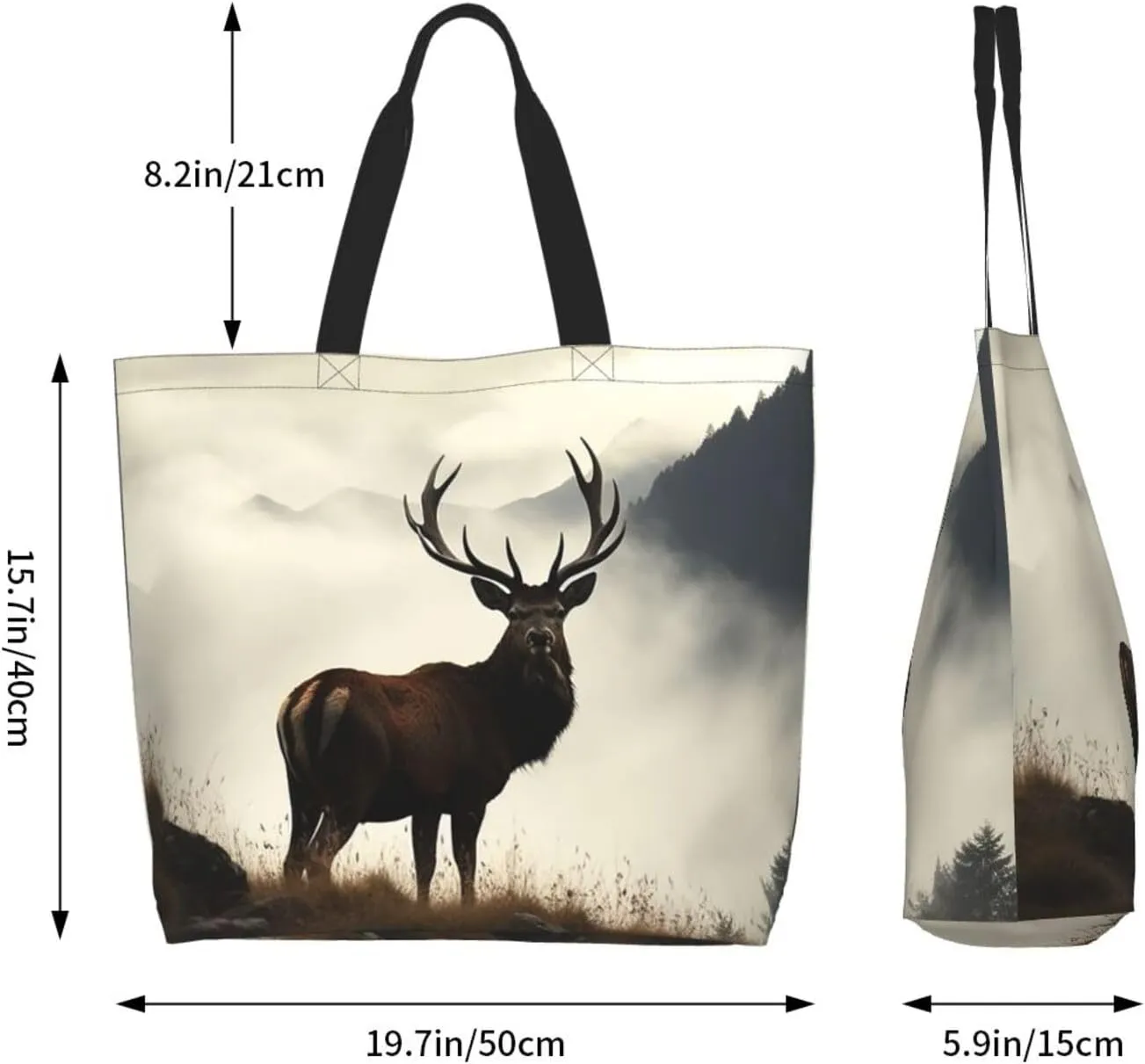 Tote Bag for Women Fairy Tale Castle Grocery Bag Foldable Shopping Bags Reusable Large Tote Bag