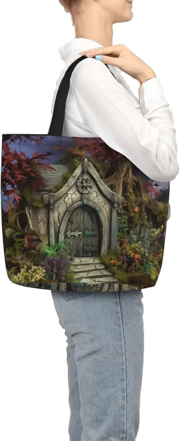 Tote Bag for Women Grizzly Bear Shoulder Bag with Zipper Handbag Large Capacity Reusable Grocery Bag