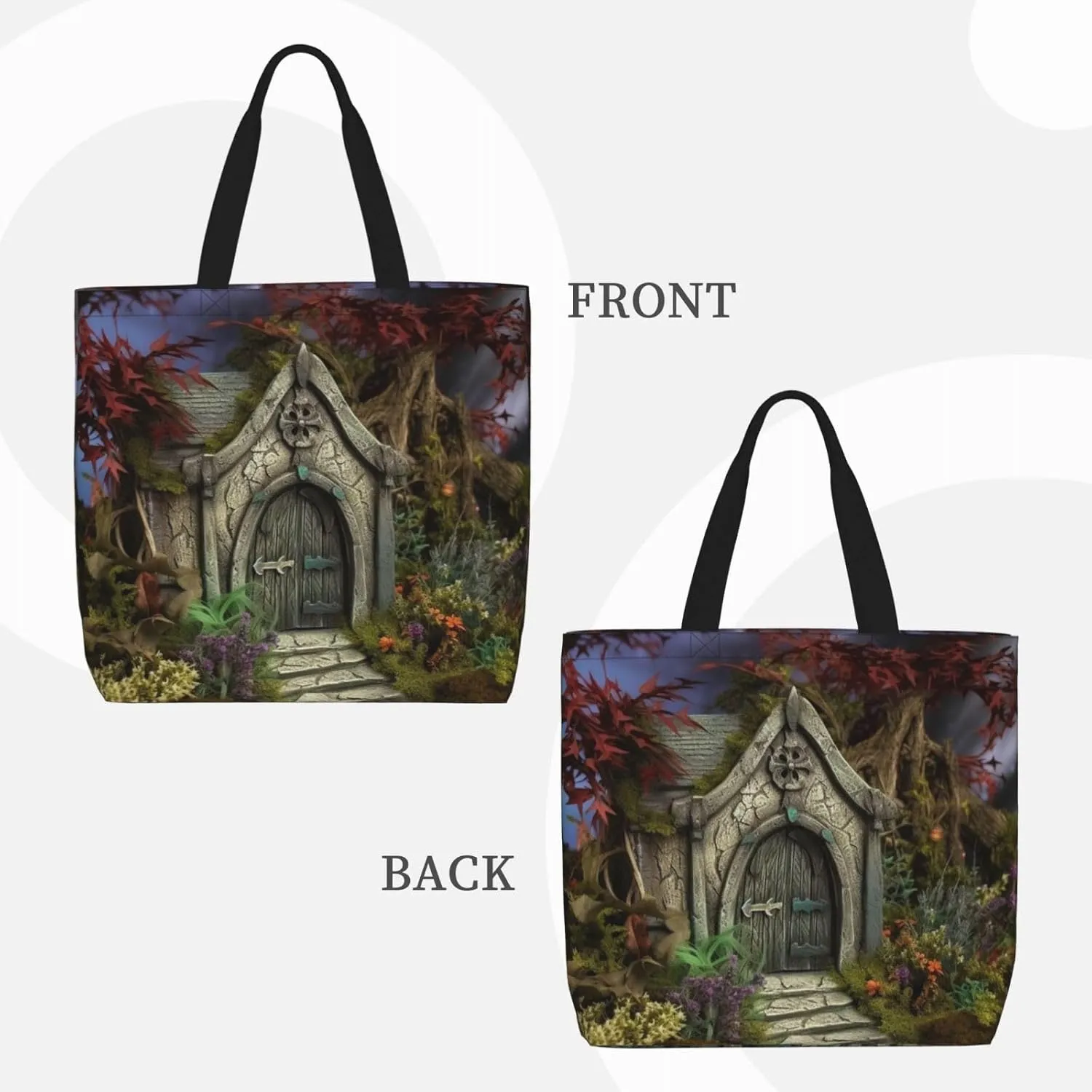 Tote Bag for Women Grizzly Bear Shoulder Bag with Zipper Handbag Large Capacity Reusable Grocery Bag