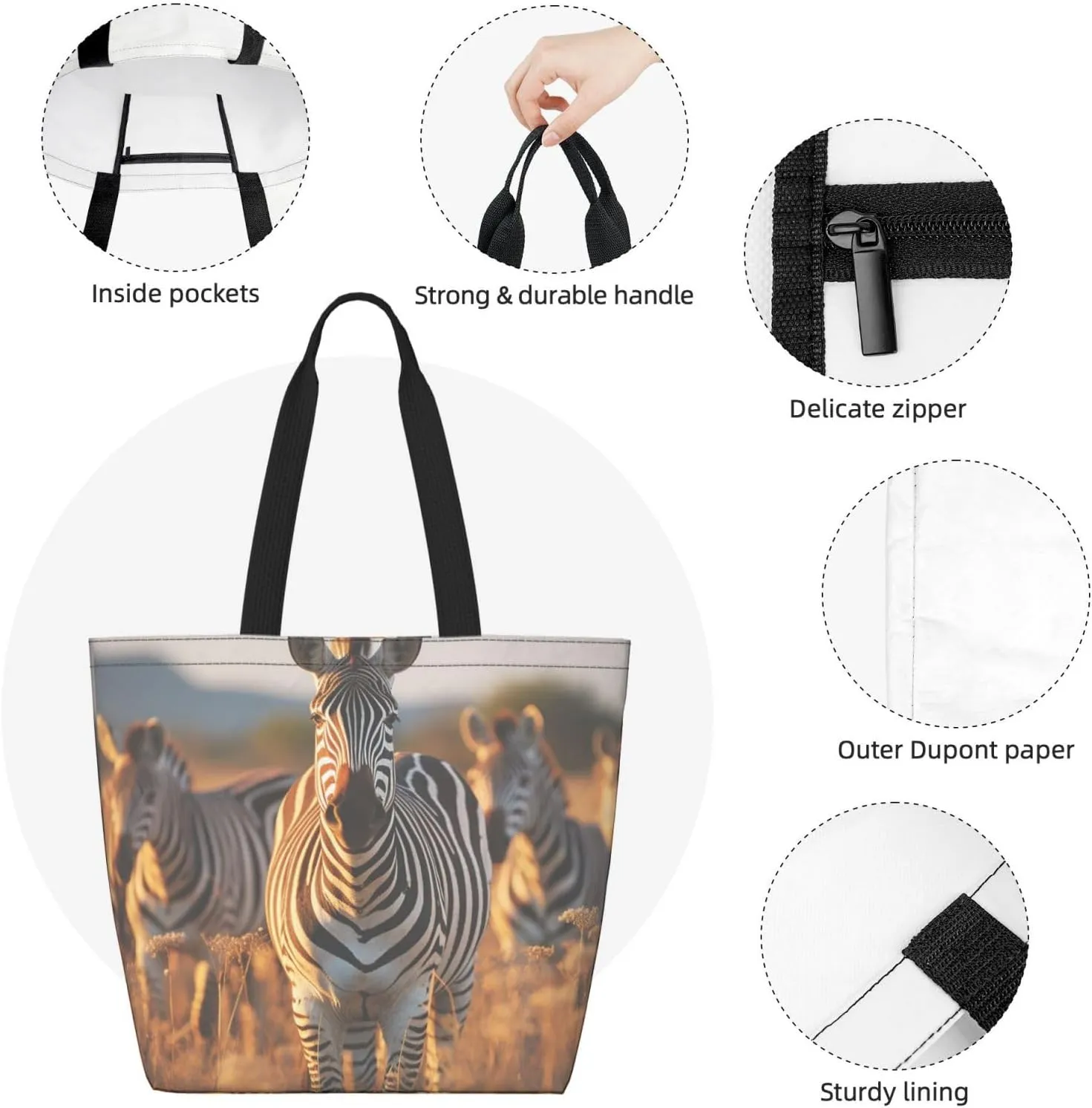 Tote Bag for Women Grocery Bag Reusable Shopping Bag Color butterfly flower Handbag Foldable Shoulder Bag