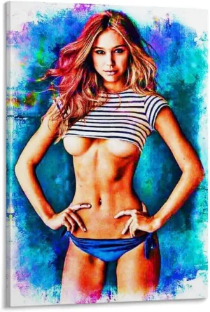 TOYOCC Alexis Ren Sexy Female Model Bikini Portrait Aesthetic Poster (4) Canvas Poster Bedroom Decor Office Room Decor Gift Frame-style 16x24inch(40x60cm)