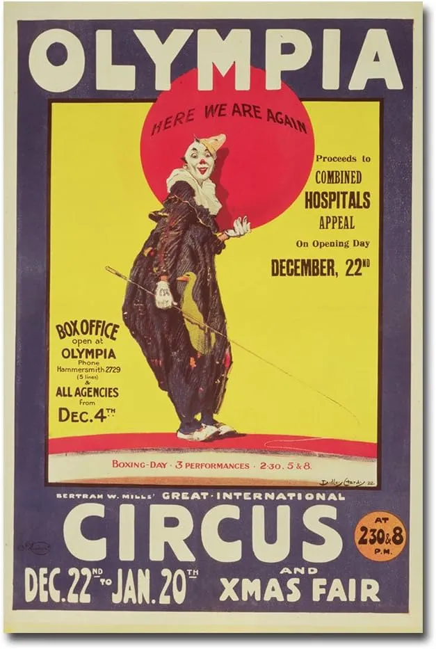 Trademark Fine Art Dudley Hardy Bertram Mills Circus 1922 Canvas Art, 16 by 24-Inch