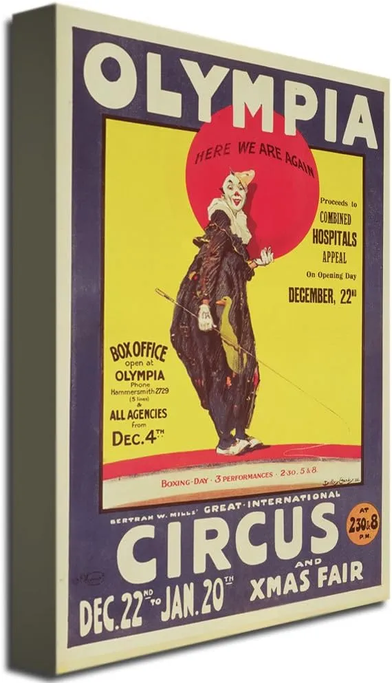 Trademark Fine Art Dudley Hardy Bertram Mills Circus 1922 Canvas Art, 16 by 24-Inch