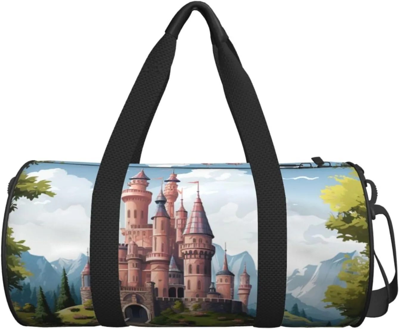 Travel Duffel Bag Fairy Tale Castle Weekender Overnight Bag For Men Women Large Capacity Sports Gym Bag Canvas Carry On Tote Bags For Travel Yoga