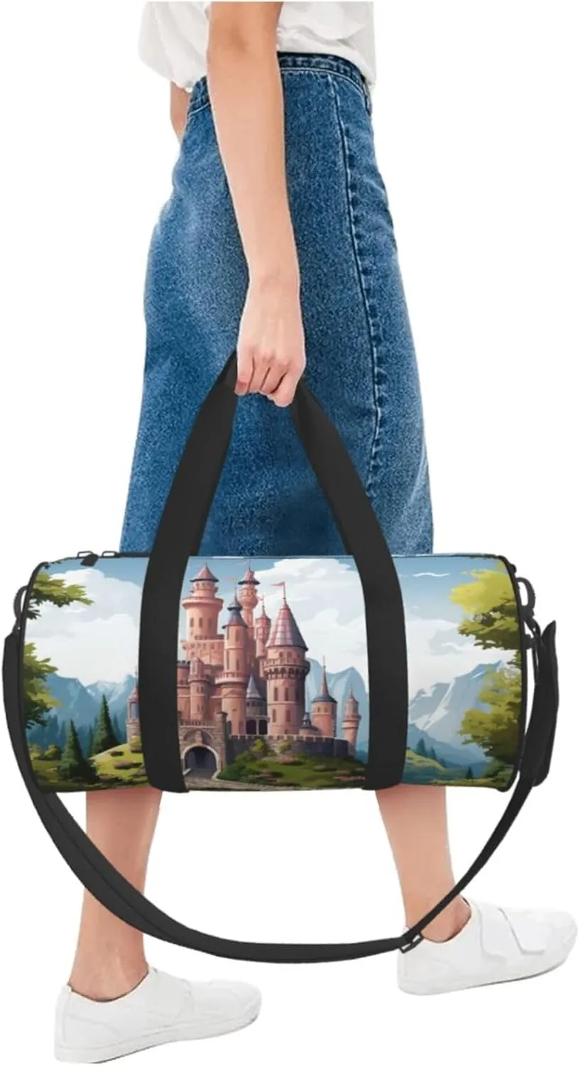Travel Duffel Bag Fairy Tale Castle Weekender Overnight Bag For Men Women Large Capacity Sports Gym Bag Canvas Carry On Tote Bags For Travel Yoga