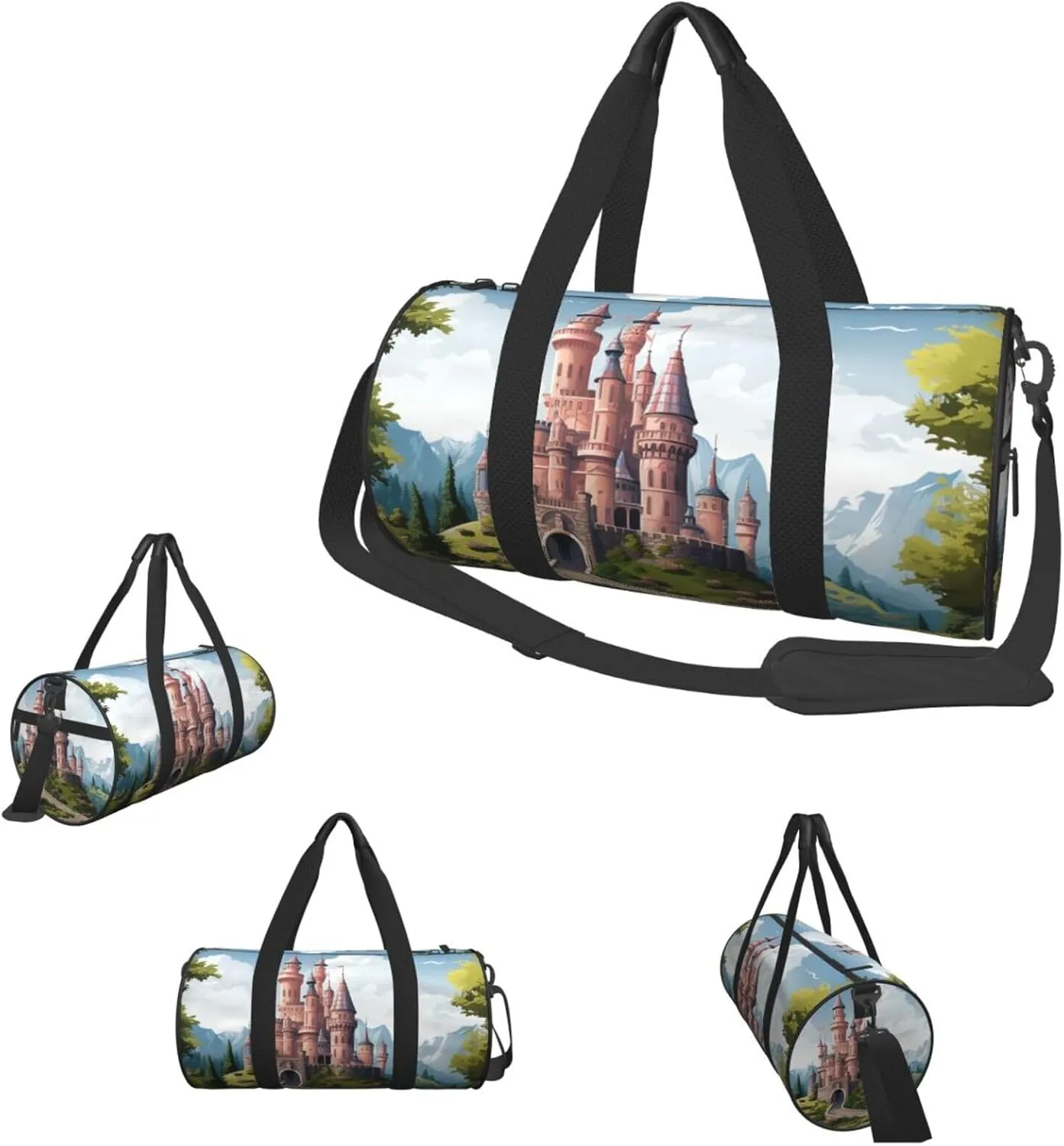 Travel Duffel Bag Fairy Tale Castle Weekender Overnight Bag For Men Women Large Capacity Sports Gym Bag Canvas Carry On Tote Bags For Travel Yoga