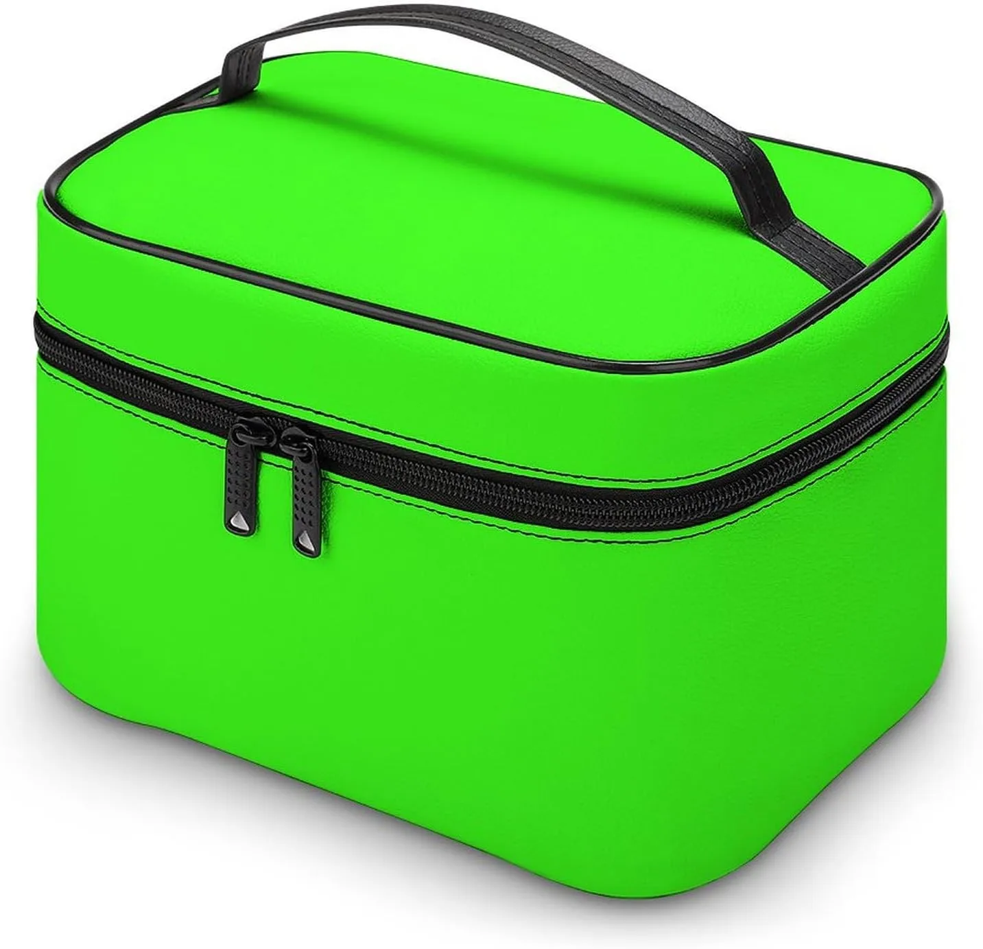Travel Makeup Bag, Neon Green Solid Color Cosmetic Bags for Women Large Capacity Waterproof Toiletry Bag Make up Organizer