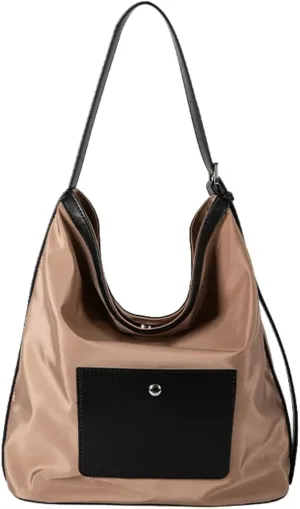 Trendy Nylon Underarm Bag for Women Lightweight Cross-body Purse for Daily Life Tote Bags with Contract Color