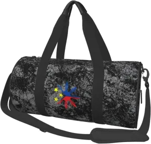 Tribal Philippines Filipino Sun and Stars Convertible Garment Bag with Shoulder Strap, Carry on Garment Duffel Bag for Men Women - Rolling Foldable for Travel Luggage Bags (Black)