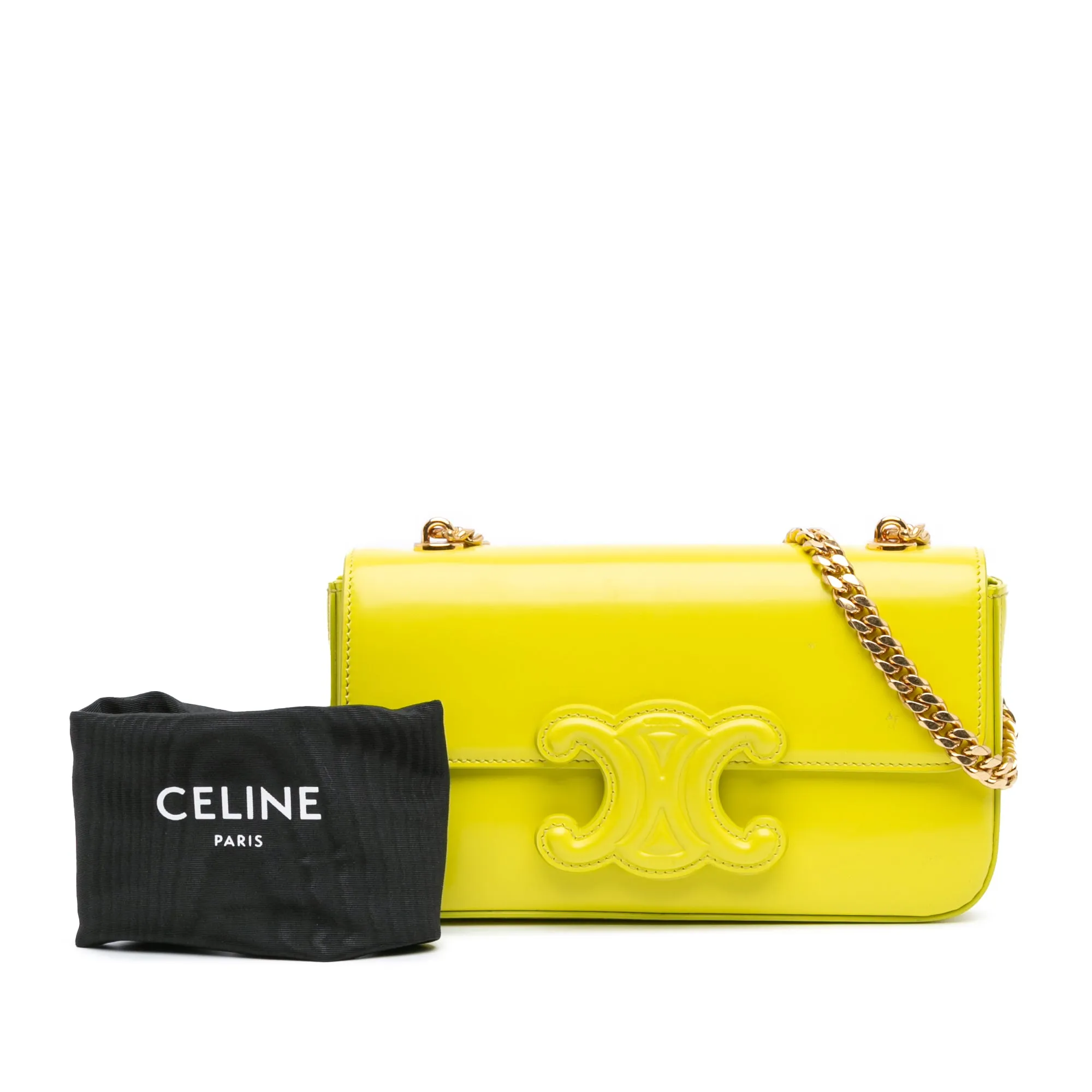 Triomphe Calfskin Cuir Chain Shoulder Bag