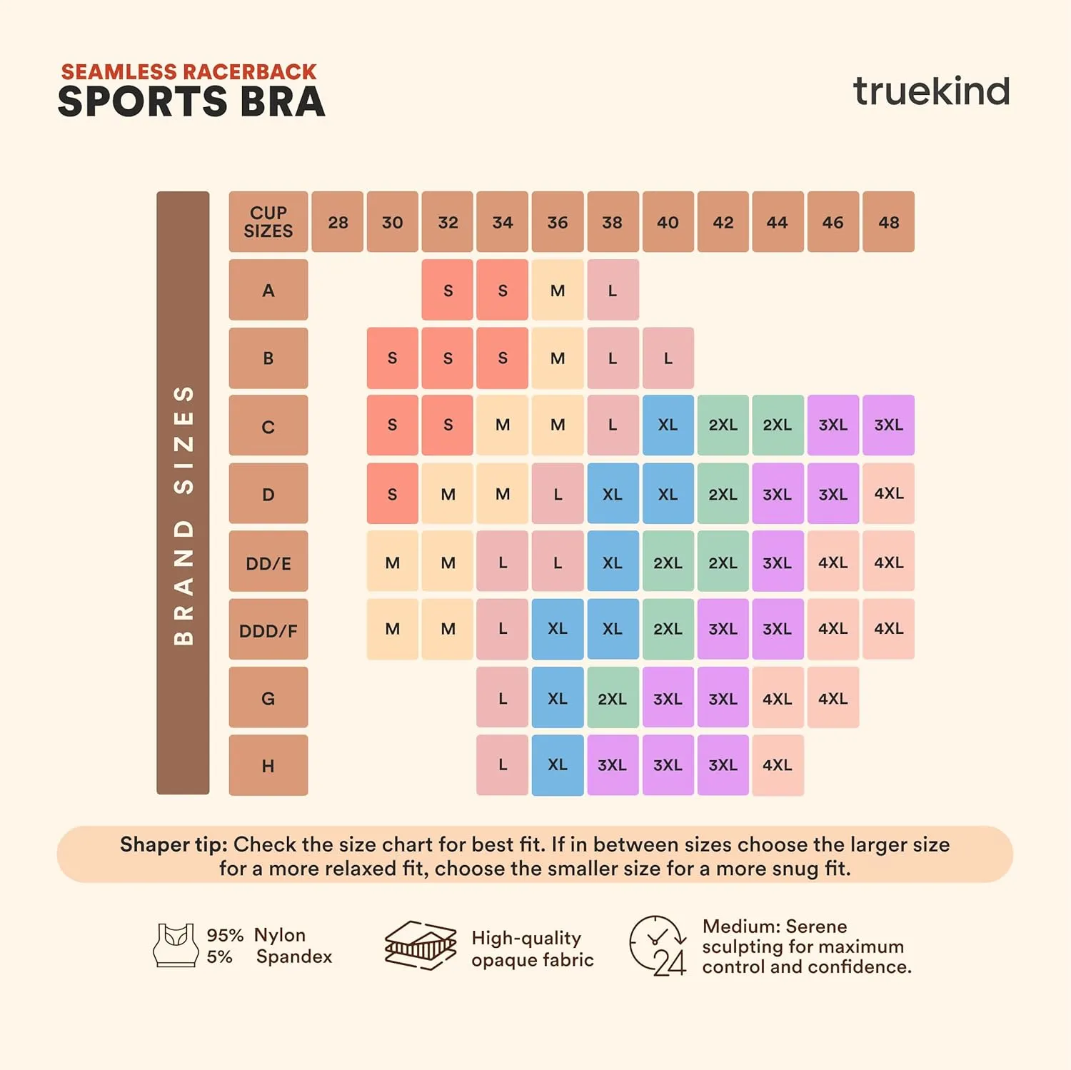 Truekind Racerback Sports Bras for Women, High Support Workout Tops for Women, Workout Bra Plus Size