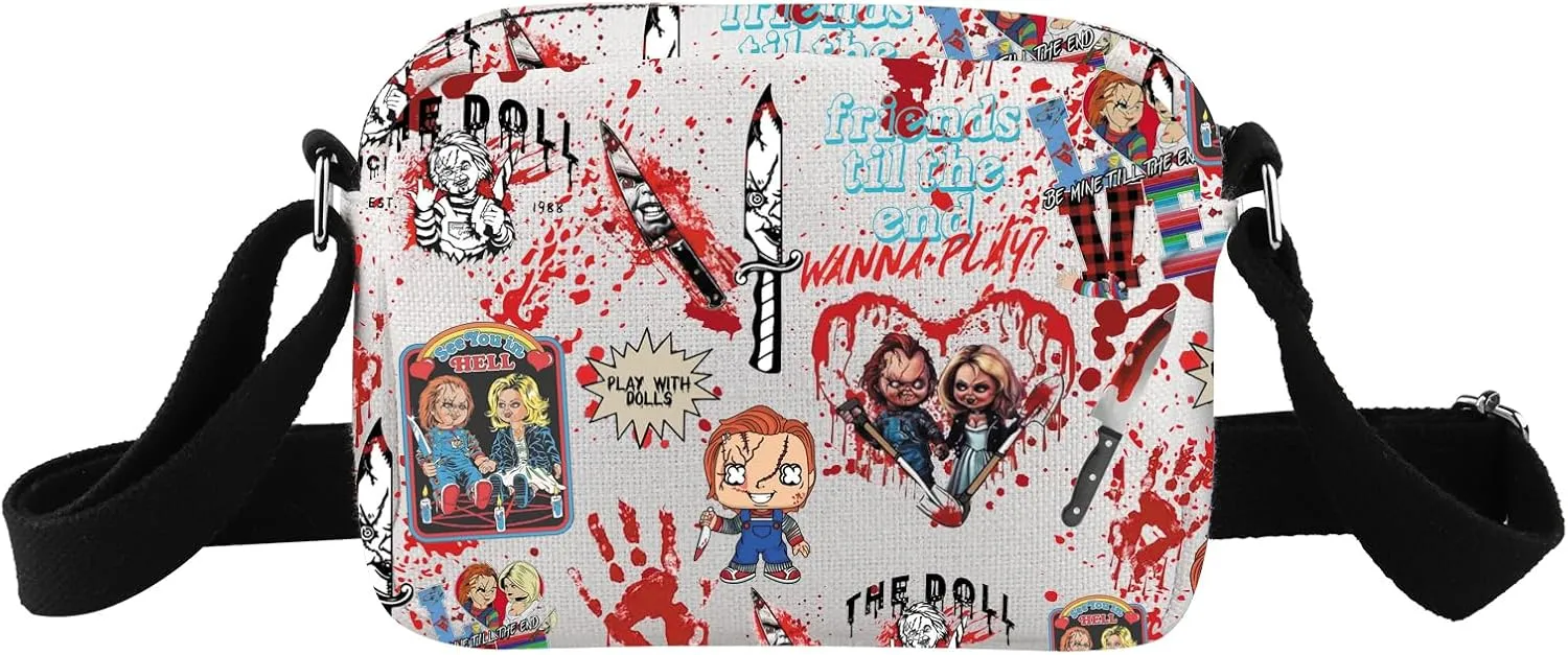 TSOTMO Horror Movie Gift Til the End Crossbody Bag Halloween Movie Gift Horror Gift for Daughter