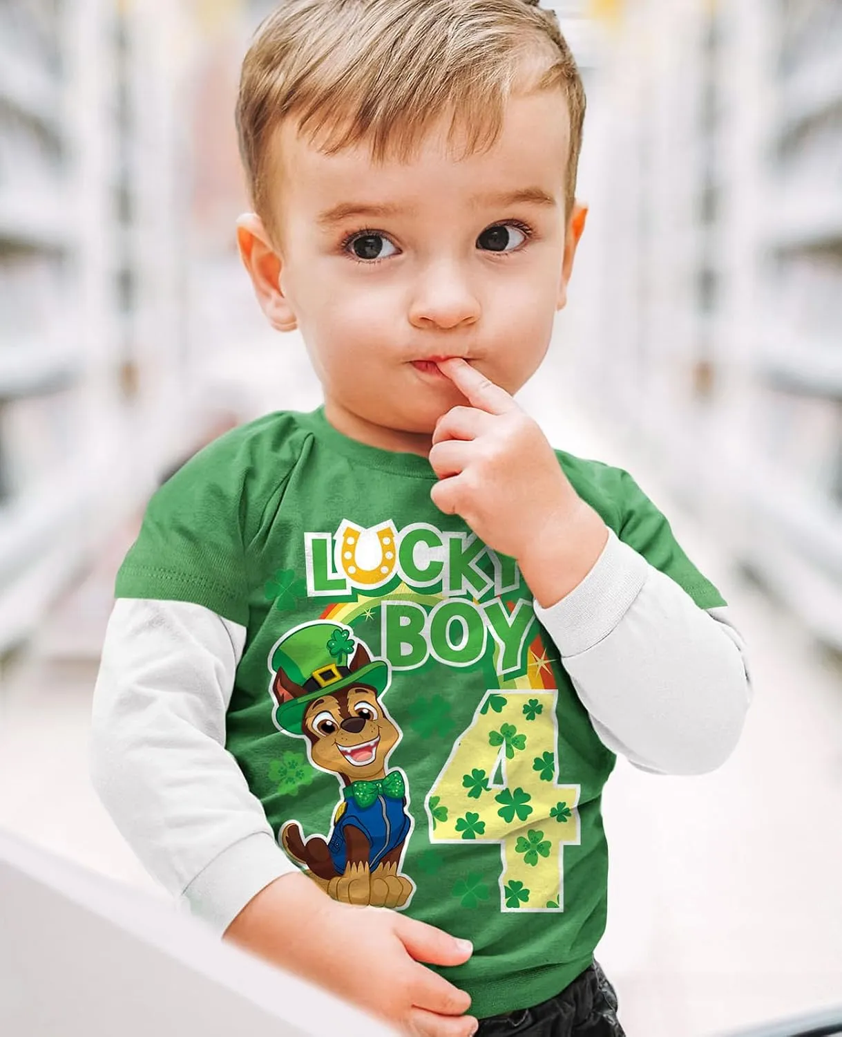 Tstars Paw Patrol 4 Chase Shirt Gifts for Four Years Old 4th Birthday Theme Party Toddler Kids T-Shirt