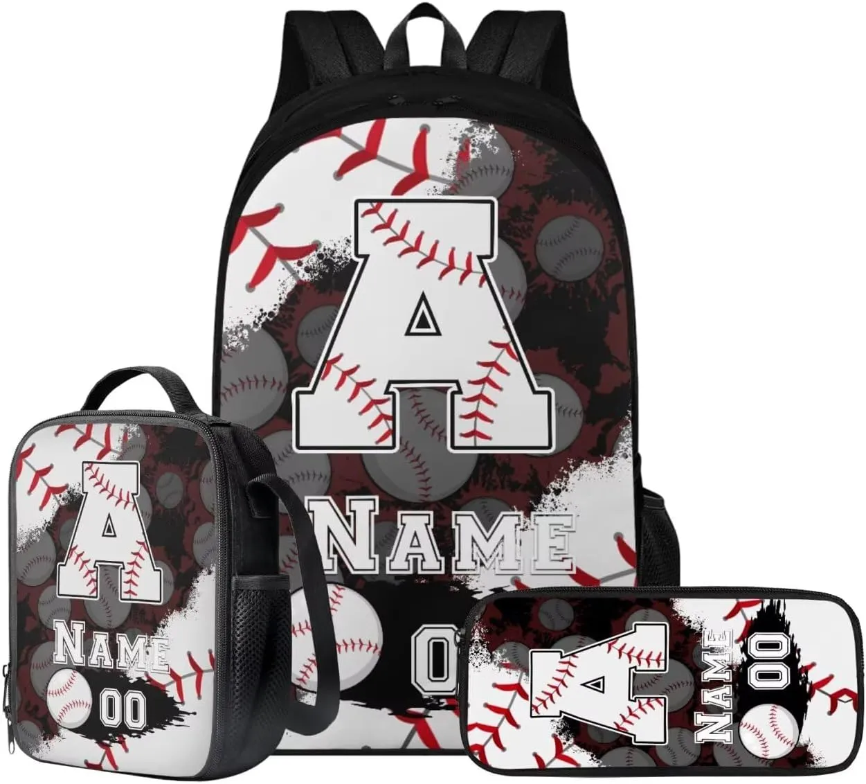Tuoxiukan Personalized Baseball Backpack for Boys 12-14 Customized Name and Number Backpack for Girls 6th Grade Back Packs Elementary High School Schoolbag Children Rucksack Bookbag Laptop Compartment