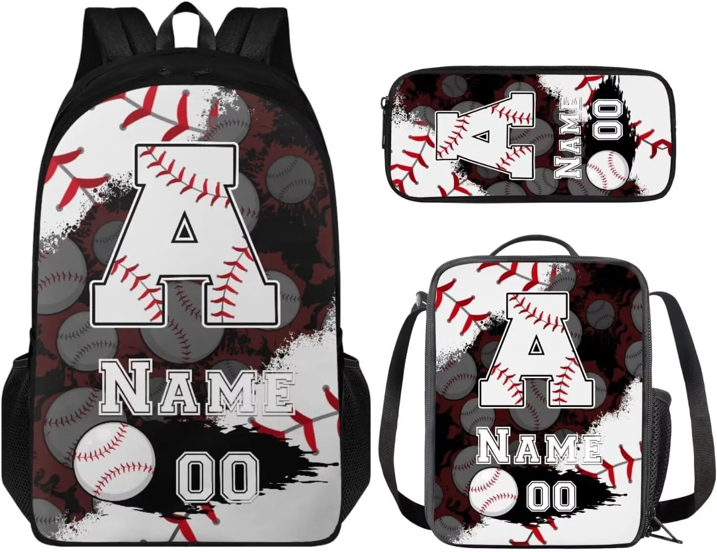 Tuoxiukan Personalized Baseball Backpack for Boys 12-14 Customized Name and Number Backpack for Girls 6th Grade Back Packs Elementary High School Schoolbag Children Rucksack Bookbag Laptop Compartment