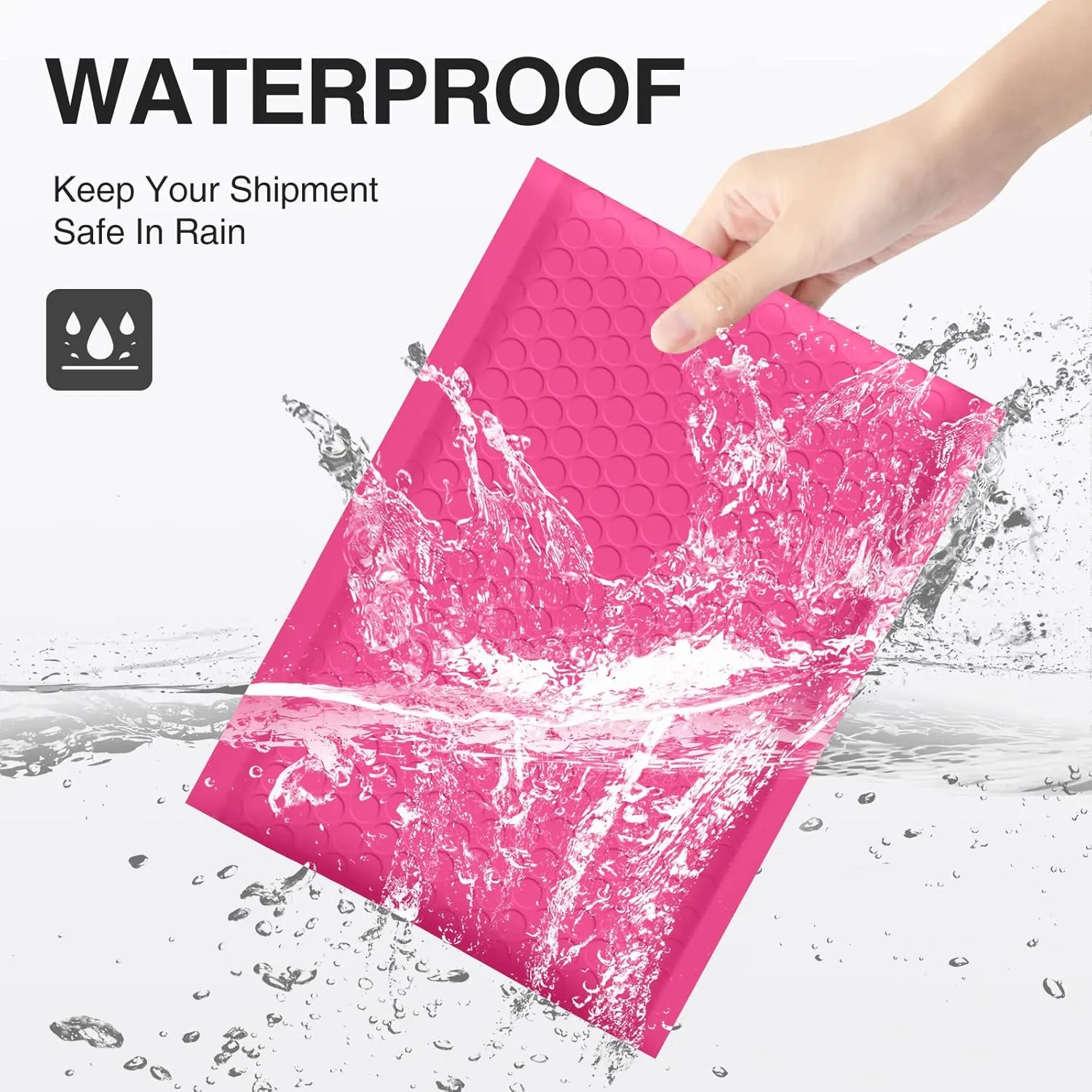 UCGOU Bubble Mailer 6x10 Inch 100 Pack Usable Size 6x9 Inch Hot Pink Poly Padded Envelopes Waterproof Bubble Bags for Small Business Shipping Self Seal Mailing Envelopes for Jewelry Makeup Supplies