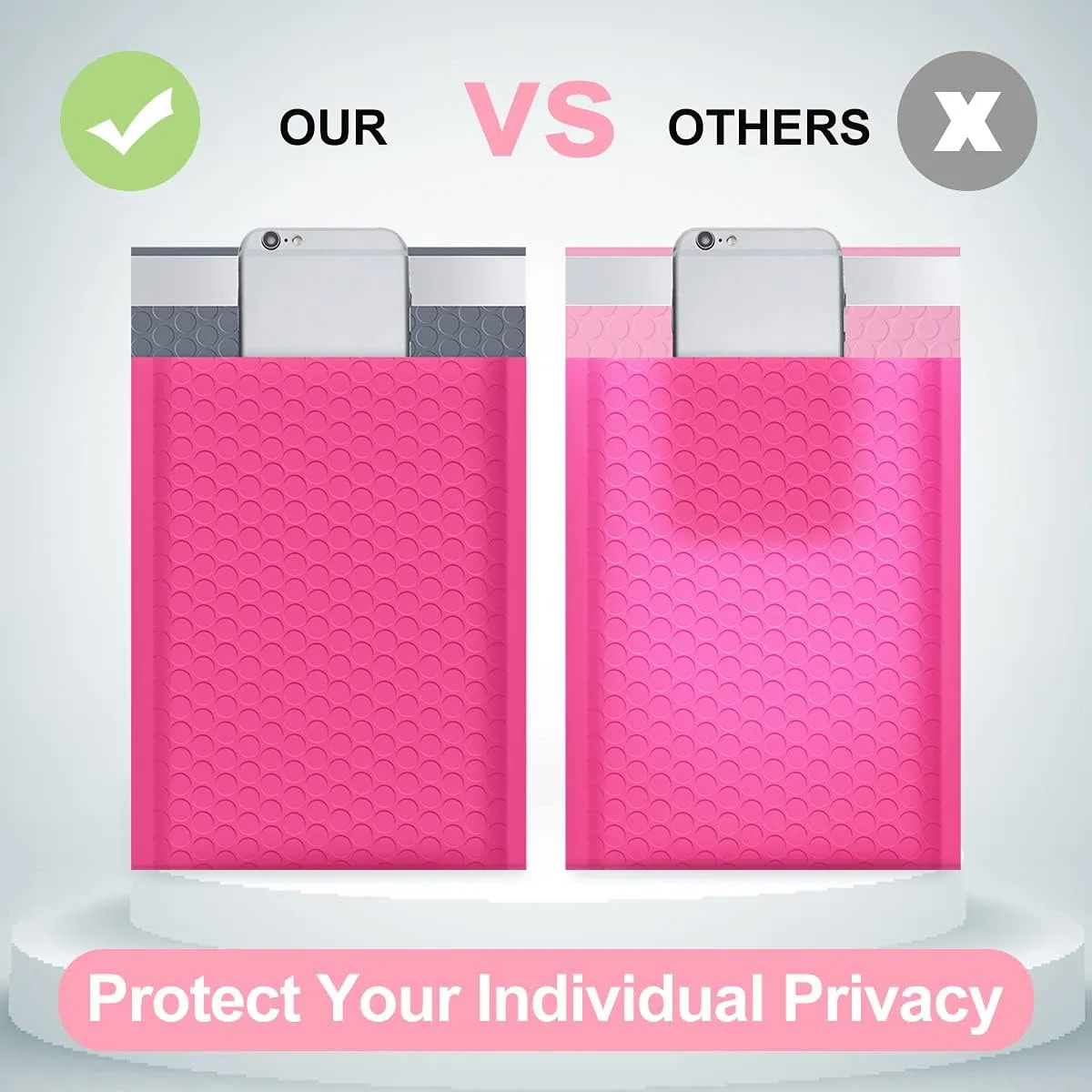 UCGOU Bubble Mailer 6x10 Inch 100 Pack Usable Size 6x9 Inch Hot Pink Poly Padded Envelopes Waterproof Bubble Bags for Small Business Shipping Self Seal Mailing Envelopes for Jewelry Makeup Supplies