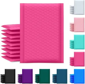 UCGOU Bubble Mailer 6x10 Inch 100 Pack Usable Size 6x9 Inch Hot Pink Poly Padded Envelopes Waterproof Bubble Bags for Small Business Shipping Self Seal Mailing Envelopes for Jewelry Makeup Supplies