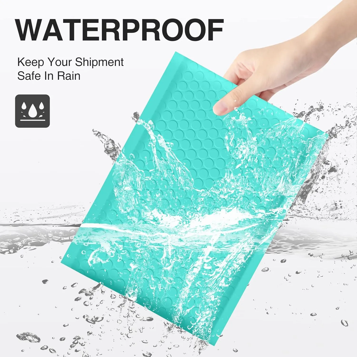 UCGOU Bubble Mailers 10.5x16 Inch 40 Pack Usable Size 10.5x15 Inch Large Padded Envelopes Teal Waterproof Packaging Bags for Shipping Self Seal Strong Adhesion Envelopes for Jewelry Makeup Supplies