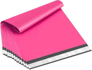 UCGOU Poly Mailers 12x15.5 Inch Hot Pink 100 Pack Medium Shipping Bags #5 Strong Thick Mailing Envelopes Self Sealing Adhesive Waterproof and Tear Proof Boutique Packaging Postal for Clothing