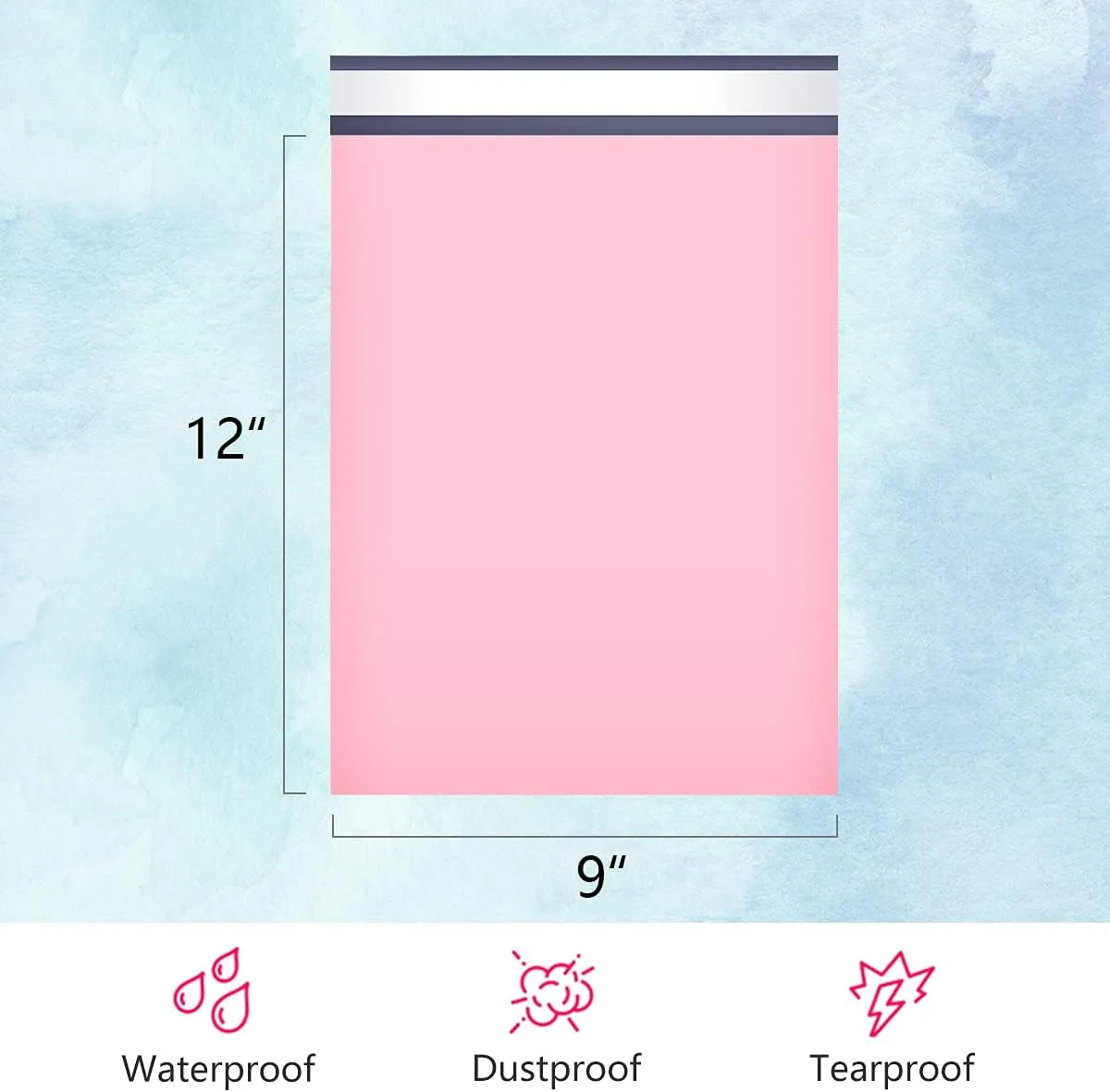 UCGOU Poly Mailers 9x12 Inch Light Pink 200 Pack Shipping Bags #3 Strong Mailing Envelopes Boutique Packaging Postal Self Seal Adhesive Waterproof and Tear Proof Small Business for Clothes Books