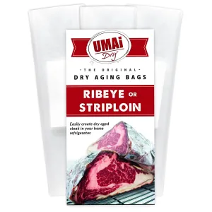 UMAi Dry Aging Bag for Steaks, Pack of 3, Dry Age Bags for Meat, Ribeye & Striploin Steak up to 12-18 lbs, Home Steak Ager Refrigerator Bags, No Vacuum Sealer Needed, Tender Aged Beef in 28-45 Days