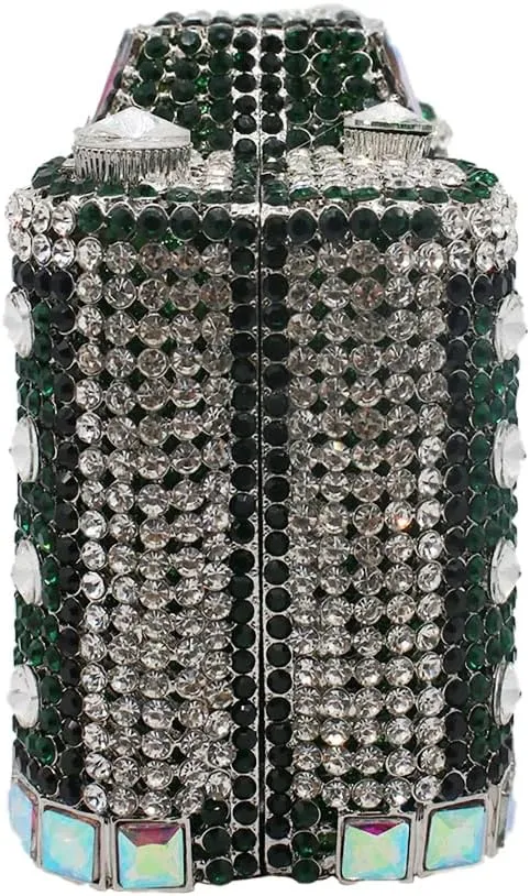 UMREN Novelty Crystal Camera Shaped Clutch Purse for Women Sparkly Rhinestones Evening Clutch Bag Glitter Bridal Prom Handbag