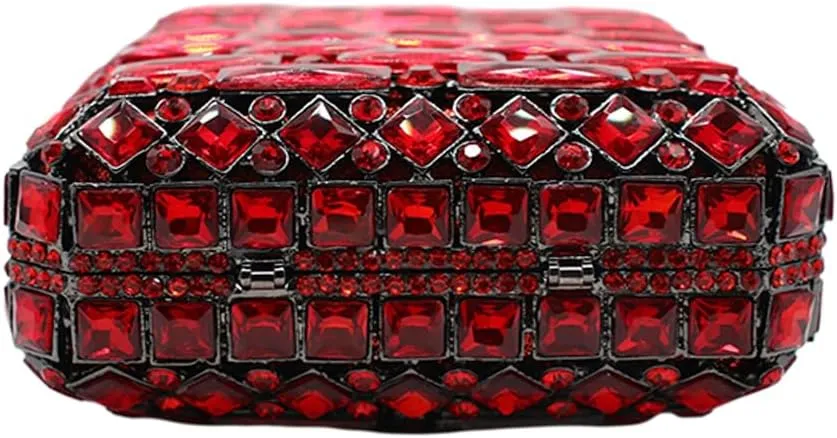 UMREN Women's Perfume Shaped Rhinestone Clutch Purses Sparkly Diamond Box Evening Bag Glitter Party Wedding Handbag