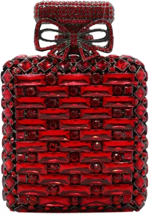 UMREN Women's Perfume Shaped Rhinestone Clutch Purses Sparkly Diamond Box Evening Bag Glitter Party Wedding Handbag