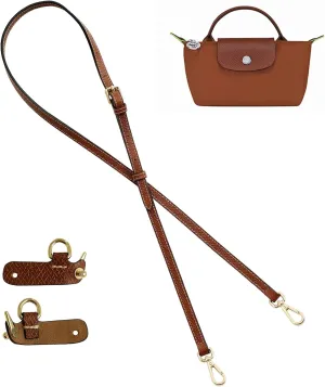 Upgraded Leather Purse Straps for Longchamp Mini Bag Conversion Kit, Bag Shoulder Strap Replacement Crossbody