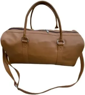 Uroosa Leather Carry-on Duffel Bag Handmade | Made with Cow Leather | Designed for Both Men and Women | Special for Gift, Gym, Sports, Multi-Purpose Uses (Brown)