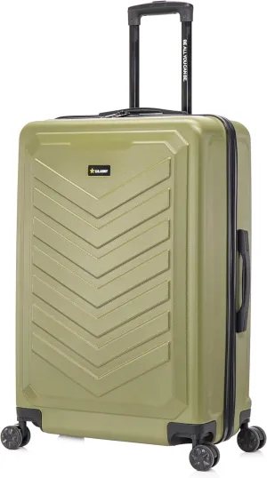 US ARMY Fox 28 inch Hardside Luggage with Spinner Wheels | Lightweight Large Suitcase for Extended Travel | Chevron Icon, Gel Handle, Side Studs, Retractable Trolley, Heavy Duty | Olive Drab