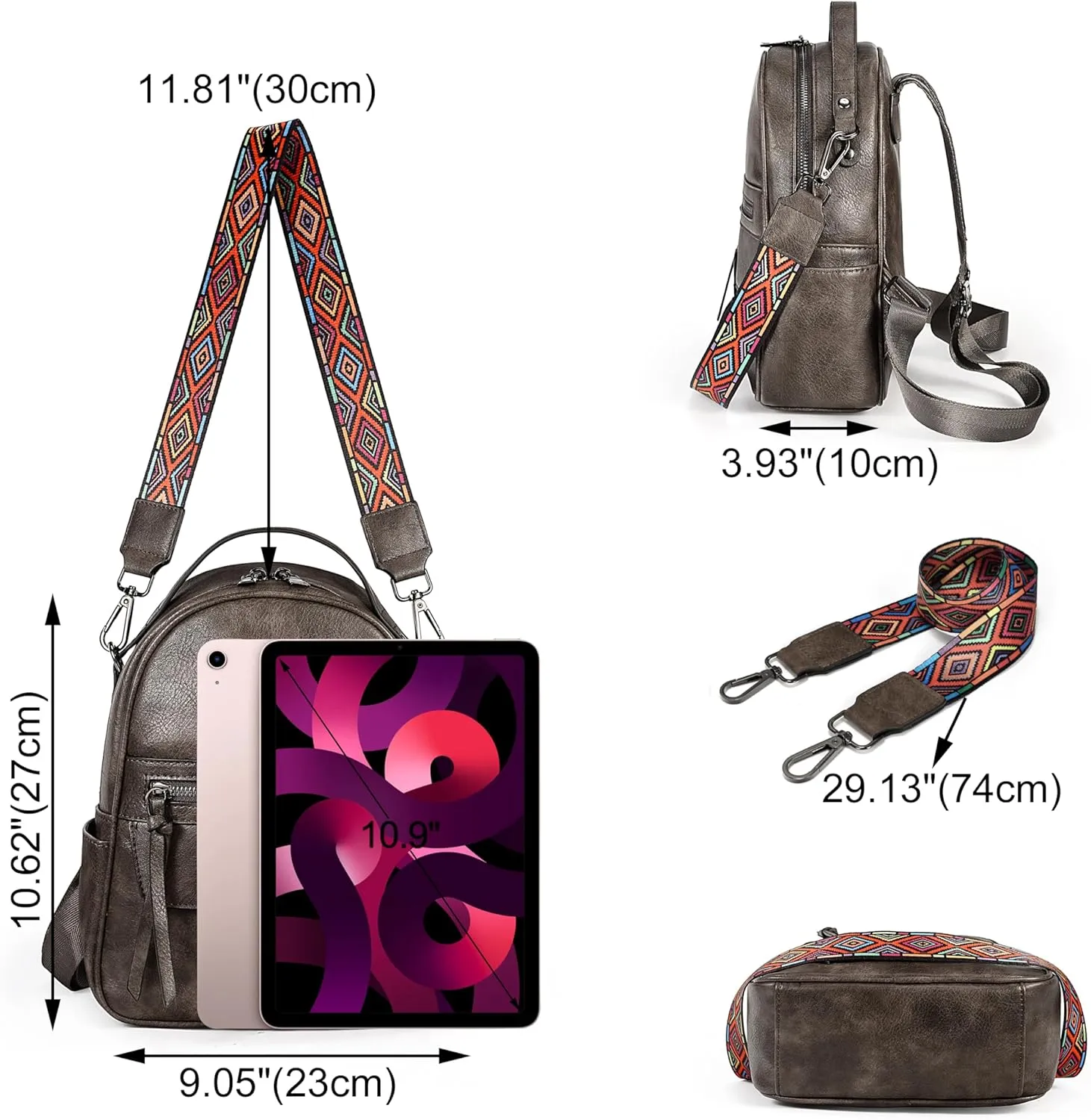 UTO Mini Backpack for Women Ladies Shoulder Backpack Fashion Handbag Convertible Shoulder Bag Purse