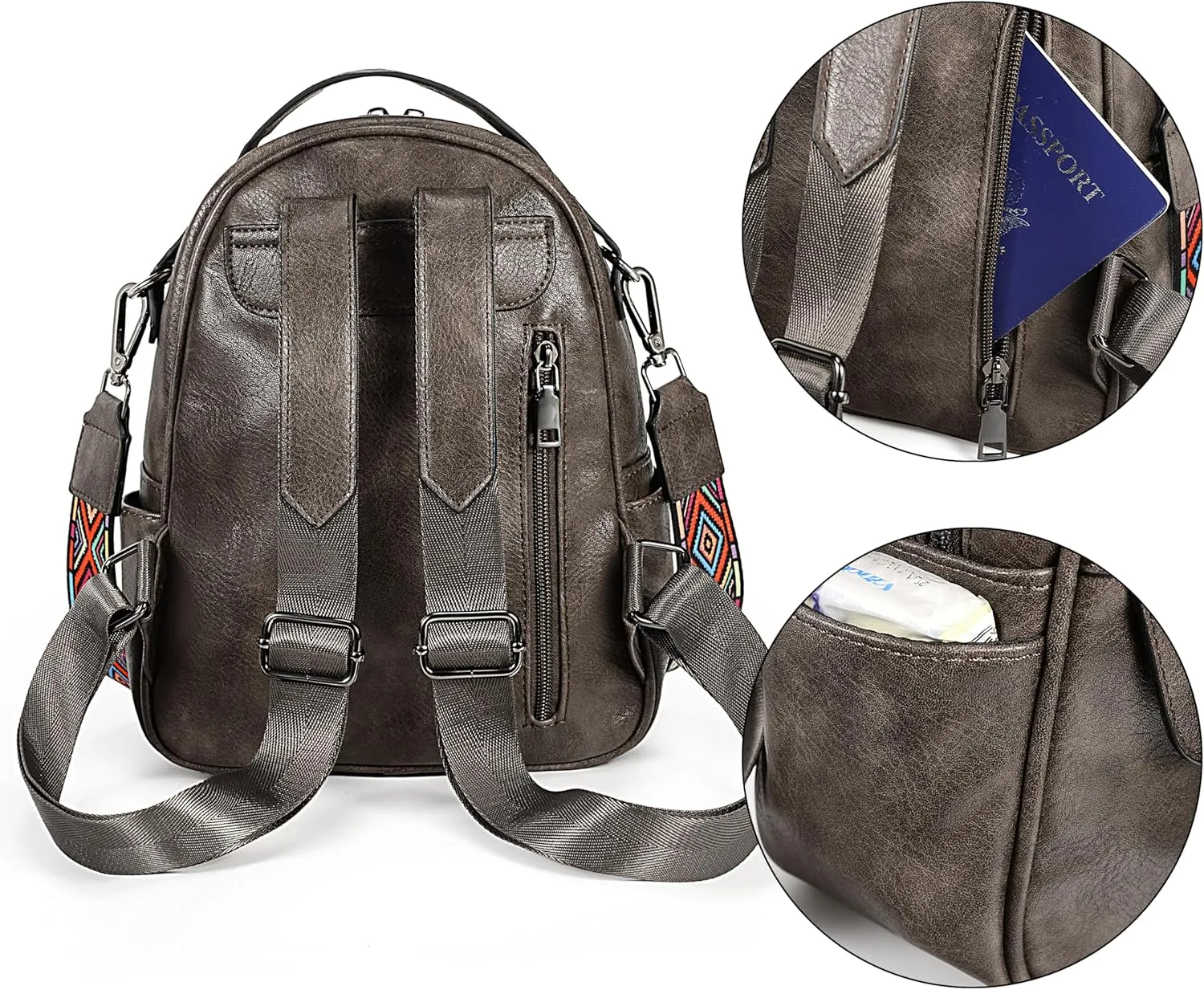 UTO Mini Backpack for Women Ladies Shoulder Backpack Fashion Handbag Convertible Shoulder Bag Purse