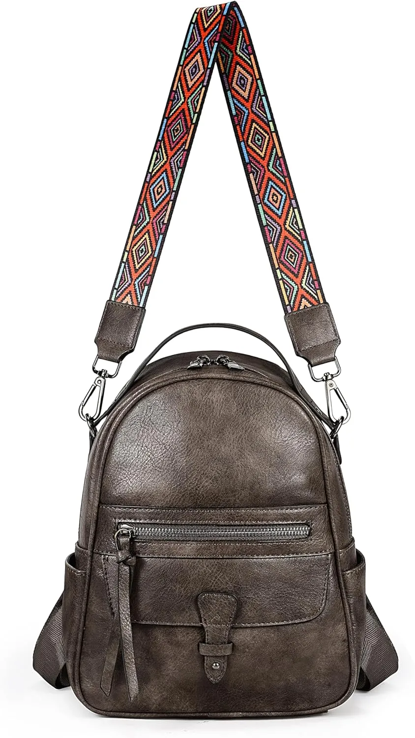 UTO Mini Backpack for Women Ladies Shoulder Backpack Fashion Handbag Convertible Shoulder Bag Purse