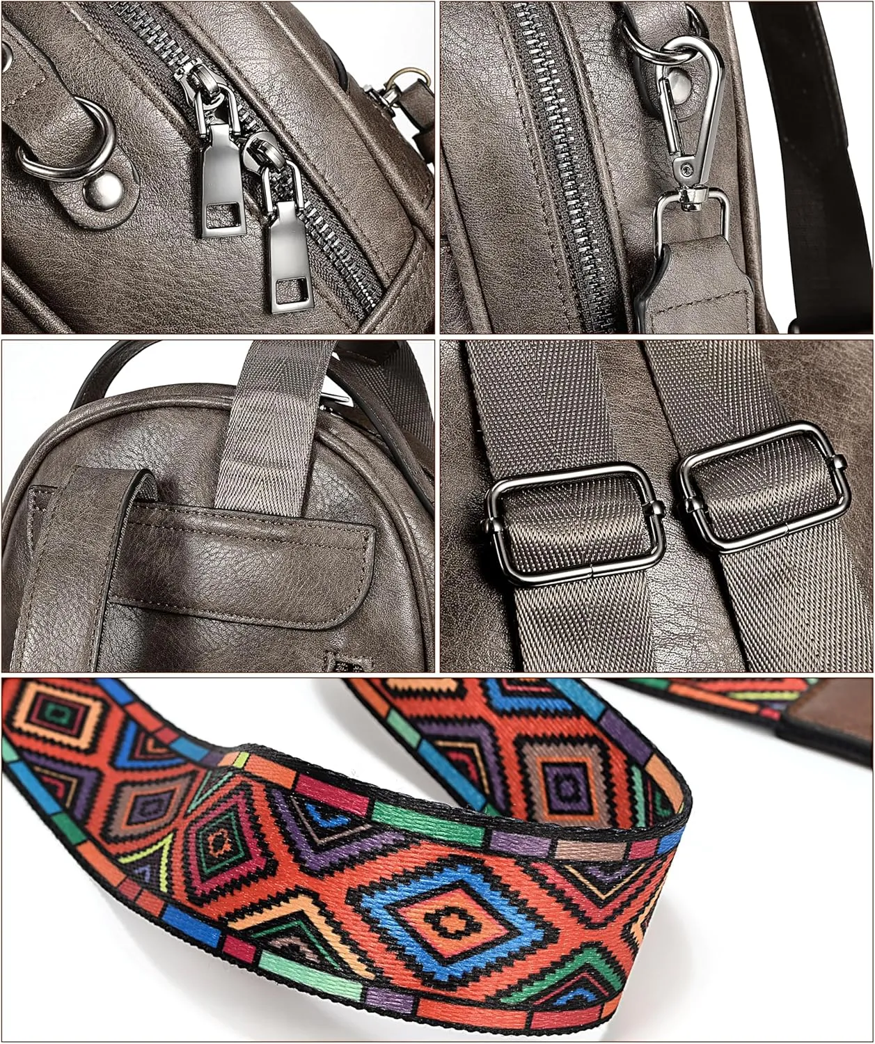 UTO Mini Backpack for Women Ladies Shoulder Backpack Fashion Handbag Convertible Shoulder Bag Purse