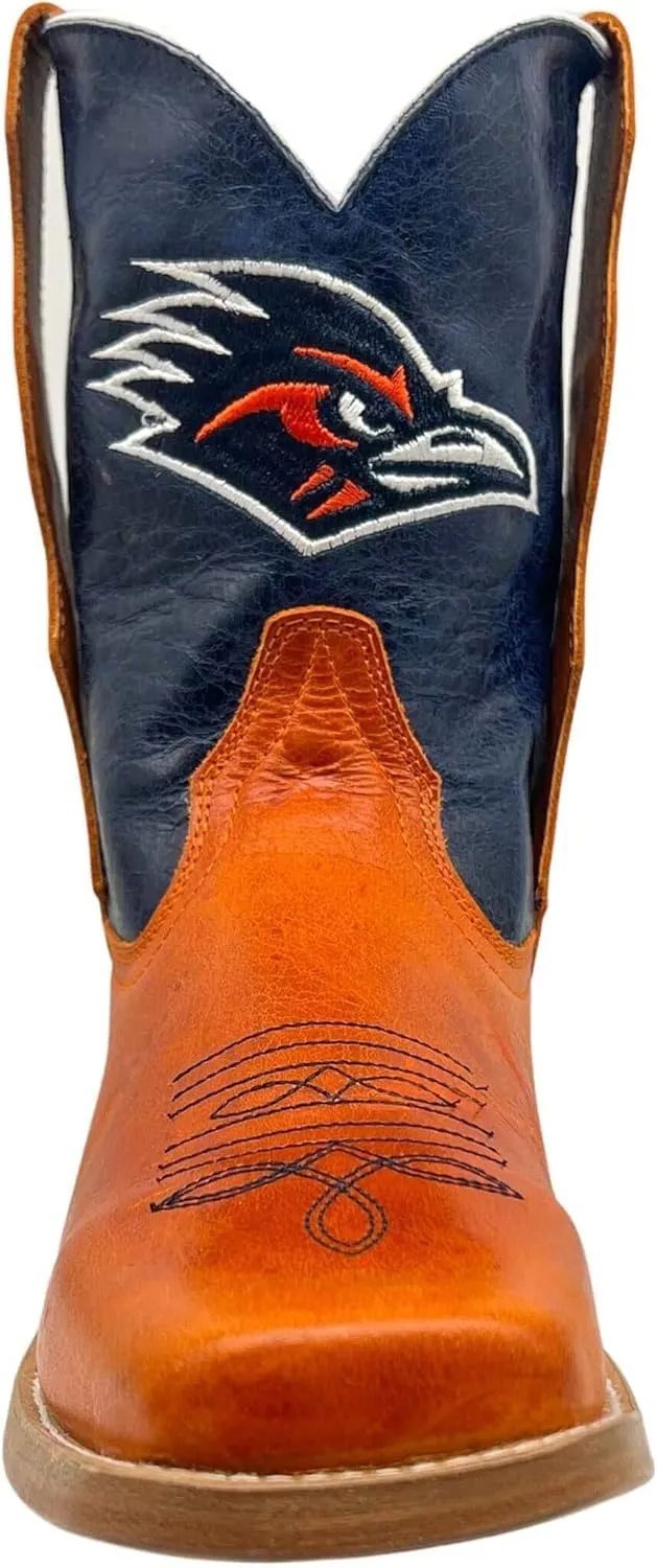 Vaccari Kids Dakota Genuine Leather University Mascot Embroidery Square Toe Officially Licensed Cowboy Toddler/Kids Boots